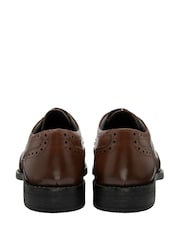 Frank Wright Brown Leather Lace-Up Brogue Shoes - Image 3 of 4