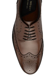 Frank Wright Brown Leather Lace-Up Brogue Shoes - Image 4 of 4