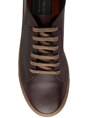 Frank Wright Red Premium Leather Lace-Up Trainers - Image 4 of 4