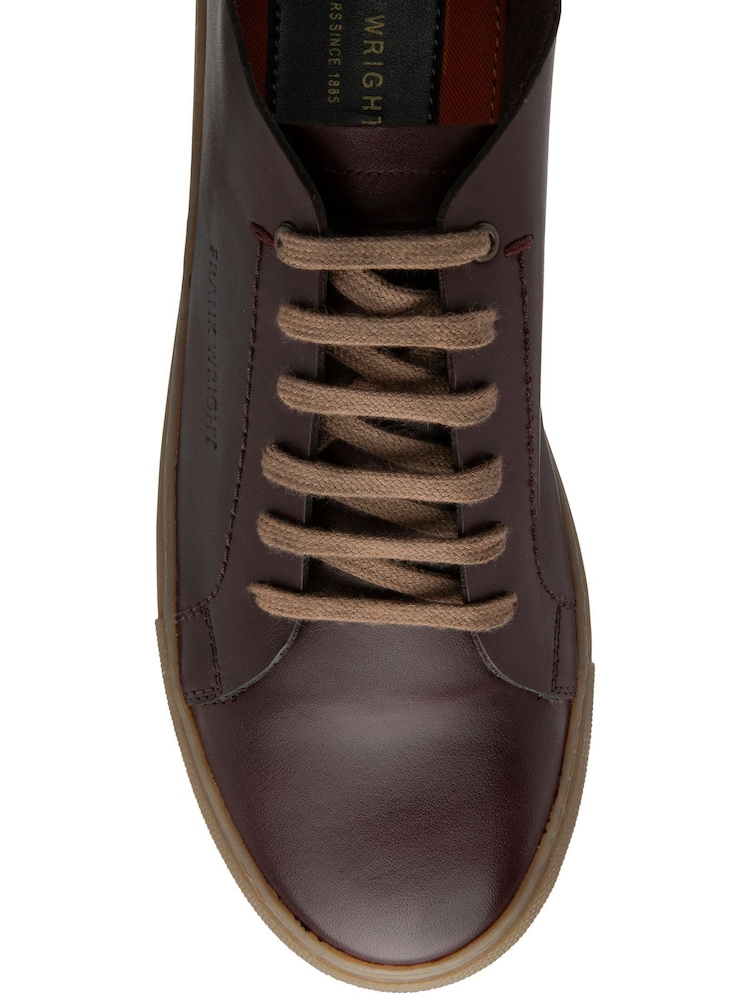 Frank Wright Red Premium Leather Lace-Up Trainers - Image 4 of 4 Frank Wright Red Premium Leather Lace-Up Trainers - Image 4 of 4