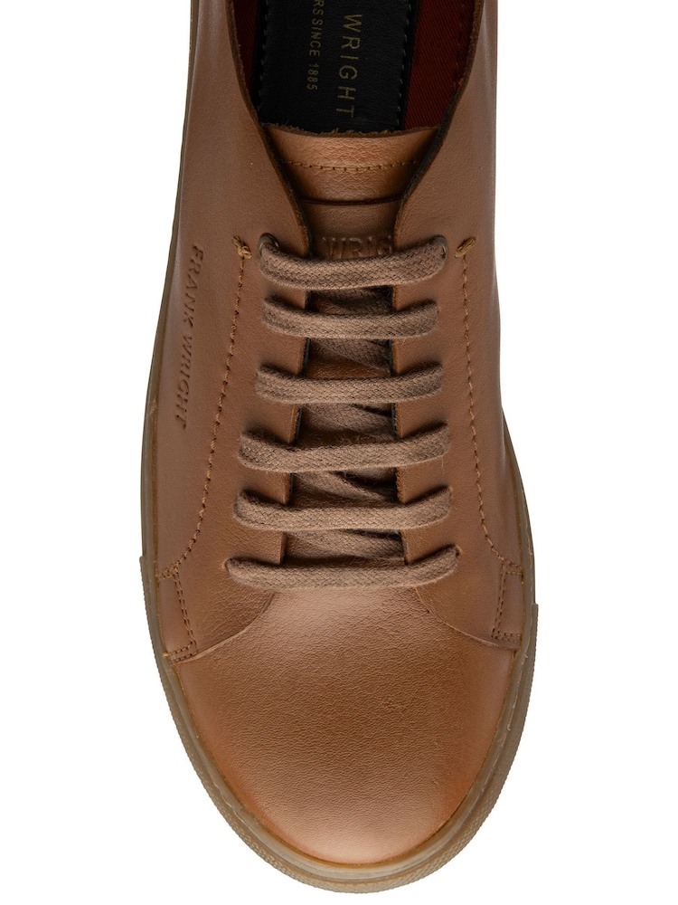 Frank Wright Brown Premium Leather Lace-Up Trainers - Image 4 of 4 Frank Wright Brown Premium Leather Lace-Up Trainers - Image 4 of 4