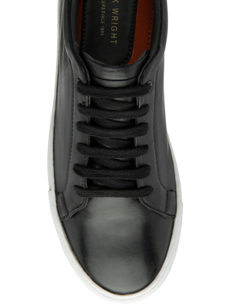 Frank Wright Black Leather Lace-Up Classic Trainers - Image 4 of 4 Frank Wright Black Leather Lace-Up Classic Trainers - Image 4 of 4