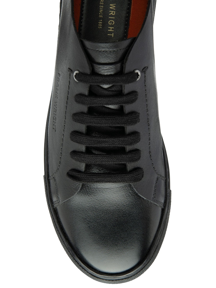 Frank Wright Black Premium Leather Lace-Up Trainers - Image 4 of 4 Frank Wright Black Premium Leather Lace-Up Trainers - Image 4 of 4