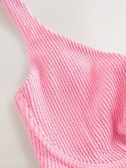 Neon Pink Crinkle DD+ Wired Non Padded Bikini Top - Image 8 of 9