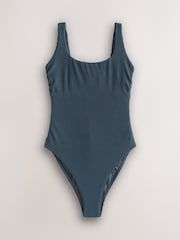 Bleu acier - Maillot de bain gainant à encolure dégagée - Image 1 de 4