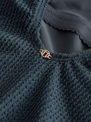 Bleu acier - Maillot de bain gainant à encolure dégagée - Image 3 de 4