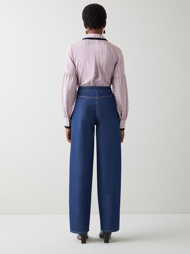 LK Bennett Purple Selma Lilac Striped Shirt - Image 3 of 3