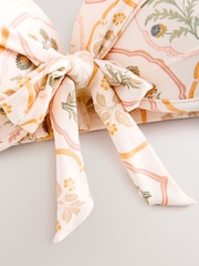 Ecru/Peach Floral Bow Front Padded Wired Bikini Top - Image 3 of 4