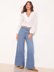 Lipsy White Ruffle Tie Blouse - Image 3 of 4