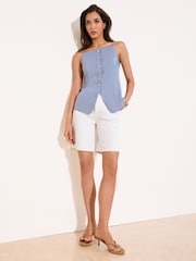 Lipsy Blue Square Neck Waistcoat - Image 3 of 4