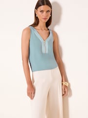 蓝色 - Lipsy 前拉链背心 - 4的图像1｝