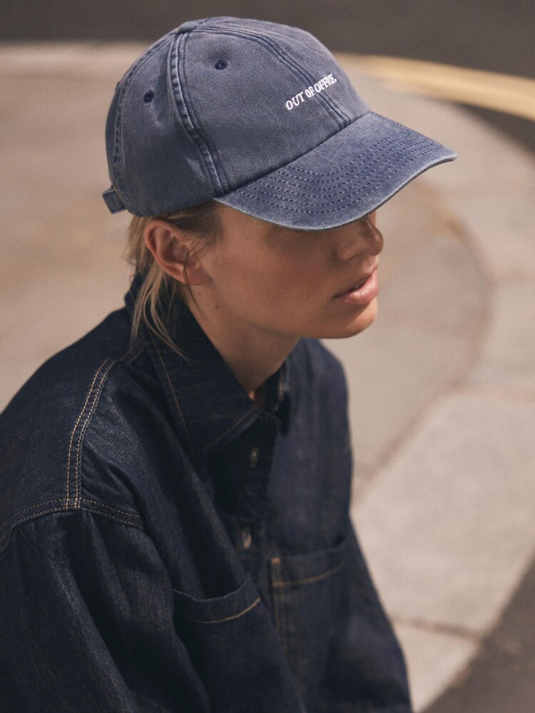 Mint Velvet Denim Slogan Cap - Slika 6 iz 6