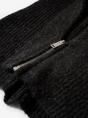 Mint Velvet Grey Ribbed Knit Hood Hat - Image 2 of 3