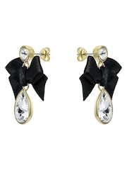 Ted Baker Gold Tone Ritala: Ribbon Bow Crystal Drop Earrings - Image 4 of 4