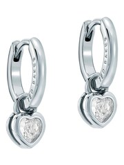 Ted Baker Shimmer Silver Tone Harper: Mini Crystal Heart Huggie Earrings - Image 1 of 5
