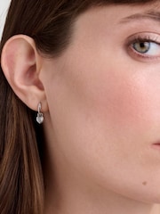 Ted Baker Shimmer Silver Tone Harper: Mini Crystal Heart Huggie Earrings - Image 4 of 5