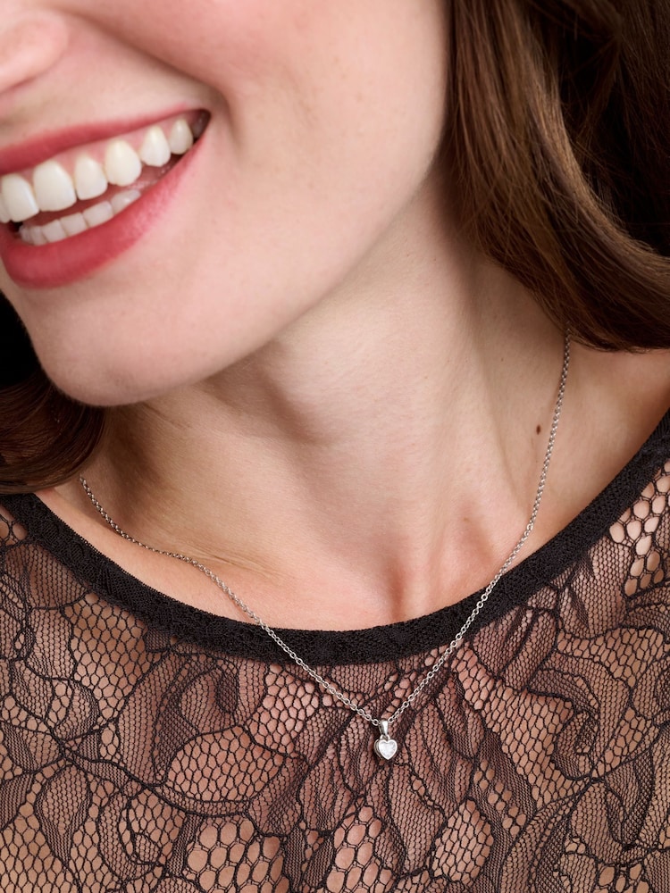 Ted Baker Pastel Silver Tone Harlow: Mini Crystal Heart Pendant Necklace - Image 4 of 4 Ted Baker Pastel Silver Tone Harlow: Mini Crystal Heart Pendant Necklace - Image 4 of 4