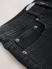 Black Hourglass Split Hem High Rise Denim Shorts - Image 8 of 9