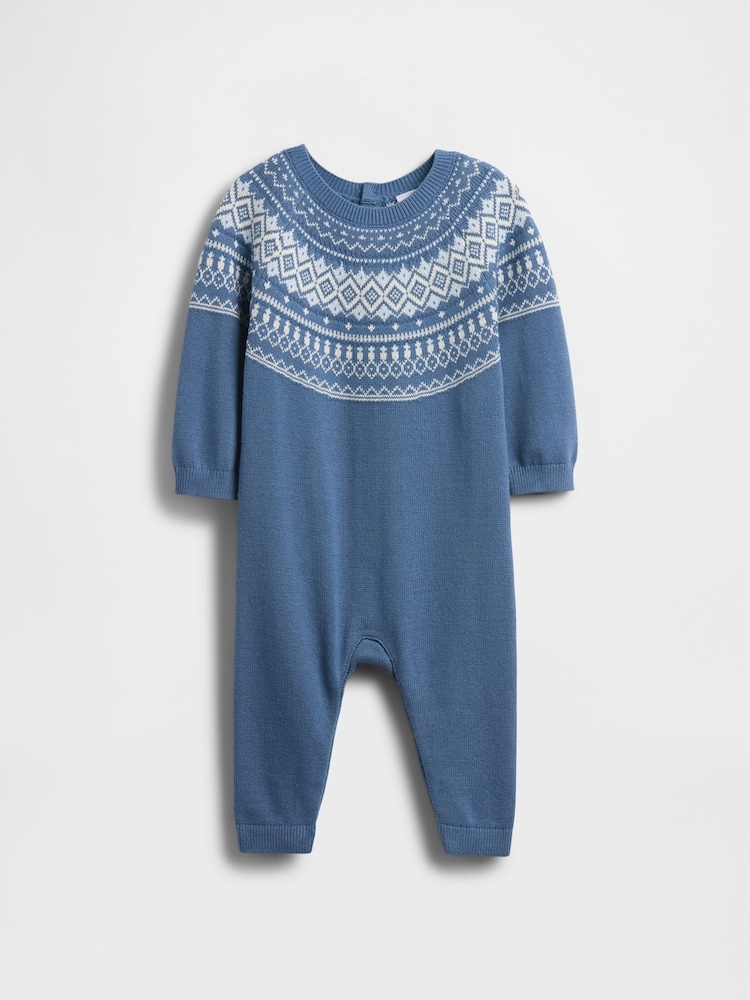 Gap Blue Fairisle Pattern Jumper One-Piece (0-24mths) - Image 1 of 2