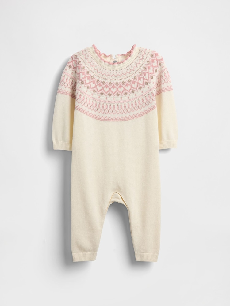 Gap Cream Fairisle Pattern Jumper One-Piece (0-24mths) - Image 1 of 2