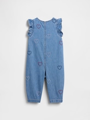 Gap Blue Denim Embroidered Heart One-Piece (0-24mths) - Image 2 of 3