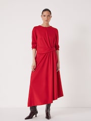 Hush Red Asymmetric Hem Jersey Dress - Image 1 of 5