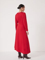 Hush Red Asymmetric Hem Jersey Dress - Image 2 of 5