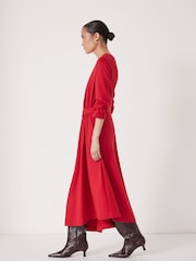Hush Red Asymmetric Hem Jersey Dress - Image 3 of 5