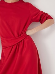 Hush Red Asymmetric Hem Jersey Dress - Image 4 of 5