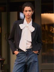 Baukjen Araya Cotton Bow Neck White Blouse - Image 2 of 5