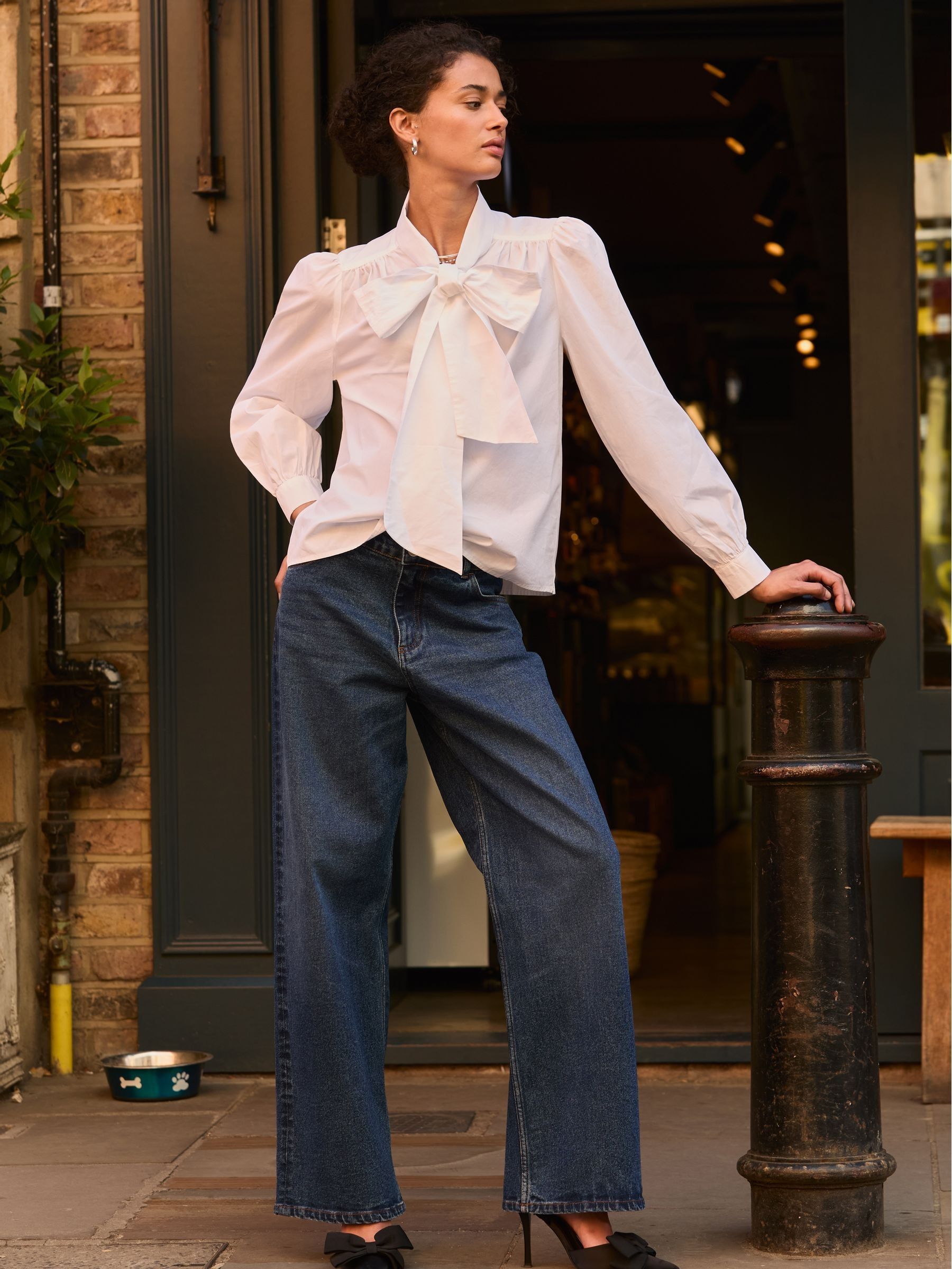 Buy Baukjen Araya Cotton Bow Neck White Blouse from the Next UK