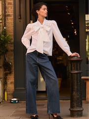 Baukjen Araya Cotton Bow Neck White Blouse - Image 3 of 5