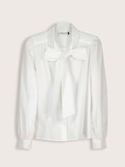 Baukjen Araya Cotton Bow Neck White Blouse - Image 5 of 5