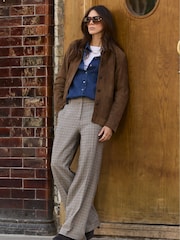 Baukjen Natural Gwynnie Wool Blend Wide Leg Trousers - Image 1 of 4