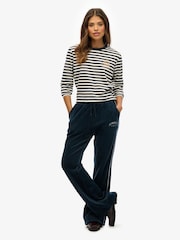 Superdry Blue Country Club Long Sleeve Stripe Top - Image 3 of 7