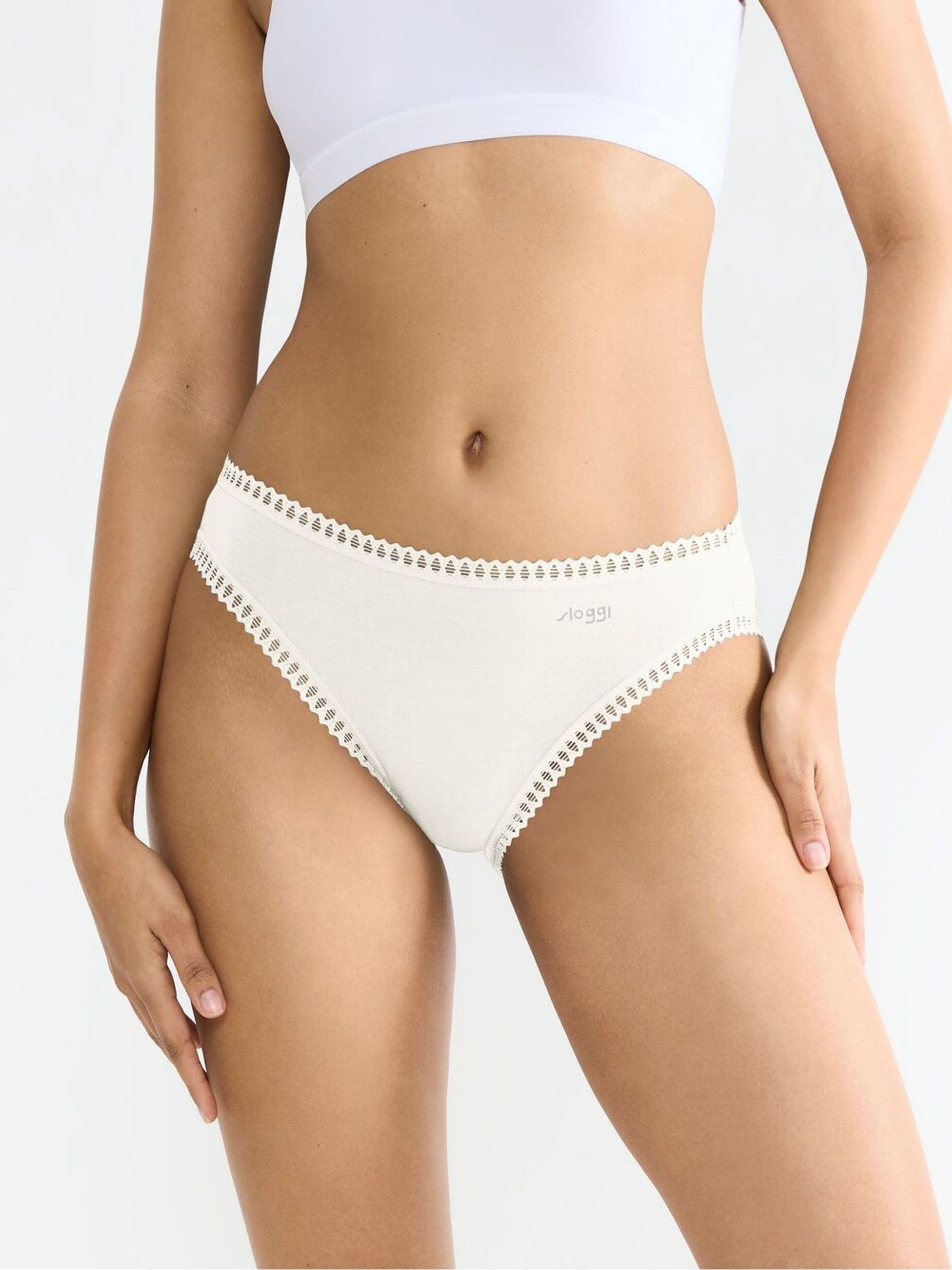 Sloggi Women's Silk White Go Crush High Leg Briefs (3 Pack) - Image 3