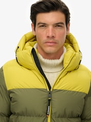 Superdry Green Colourblock Hooded Puffer Jacket - Image 4 of 7