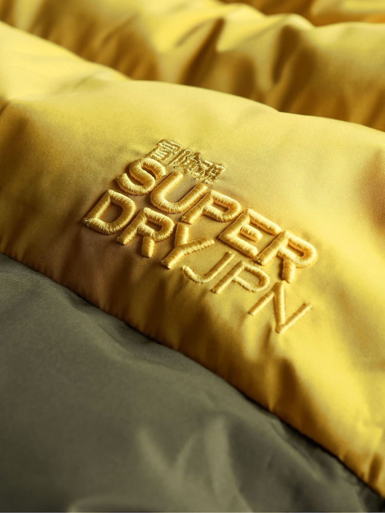 Superdry Green Colourblock Hooded Puffer Jacket - Image 7 of 7