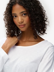 Superdry White Studios Slub Long Sleeve Top - Image 3 of 7