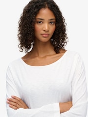 Superdry White Studios Slub Long Sleeve Top - Image 4 of 7