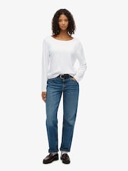 Superdry White Studios Slub Long Sleeve Top - Image 5 of 7