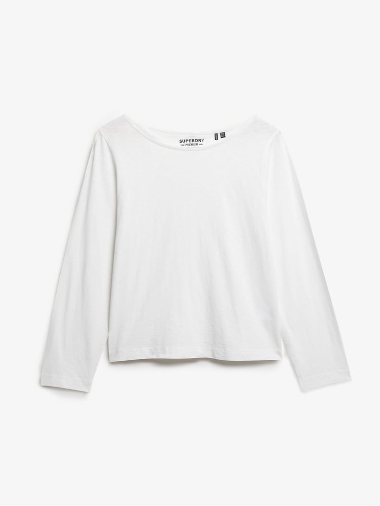 Superdry White Studios Slub Long Sleeve Top - Image 6 of 6 Superdry White Studios Slub Long Sleeve Top - Image 6 of 6