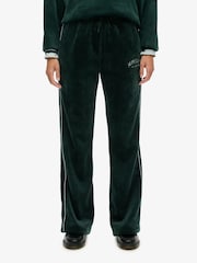 Superdry Green Country Club Velour Straight Joggers - Image 1 of 8