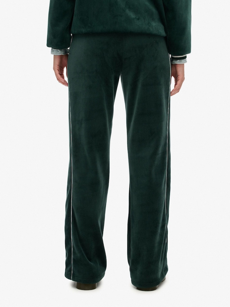 Superdry Green Country Club Velour Straight Joggers - Image 2 of 8 Superdry Green Country Club Velour Straight Joggers - Image 2 of 8