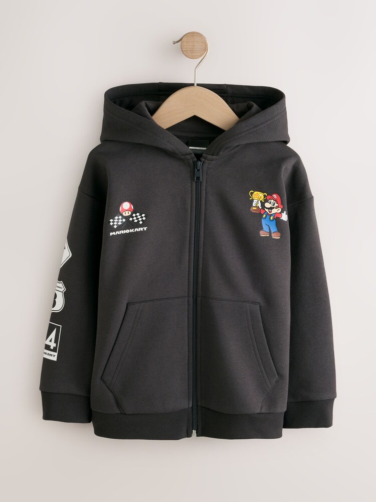 炭灰色 - Mario Zip Through Hoodie (3-16yrs) - 图片1 / 4