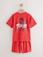 Grey/Red Tokyo Football Short Pyjamas 2 Pack (3-16yrs) - Image 8 of 11