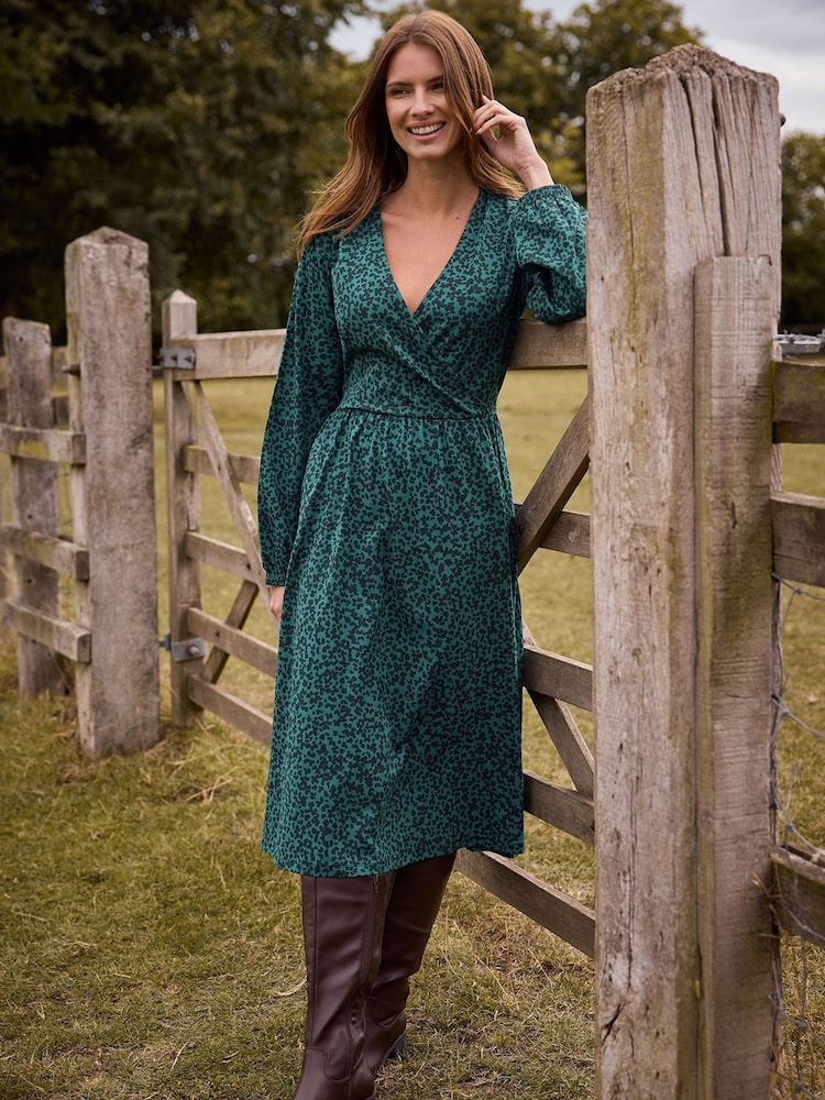 M&Co Black Wrap Midi Dress - Image 1 of 3 M&Co Black Wrap Midi Dress - Image 1 of 3