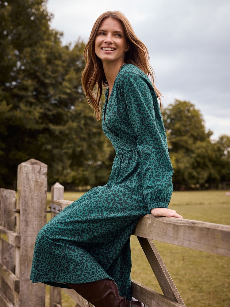 M&Co Black Wrap Midi Dress - Image 2 of 3 M&Co Black Wrap Midi Dress - Image 2 of 3