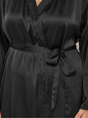 Yours Curve Black Satin Robe - Image 4 of 5