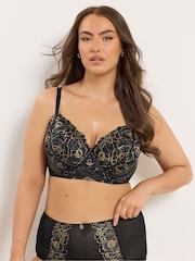 Yours Curve Black 2 Tone Padded Bra - Image 1 of 6